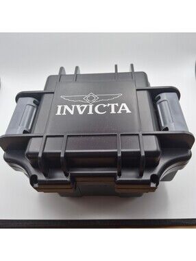 Invicta Protective Storage Case with Foam Interior – Durable Black Hard Plastic